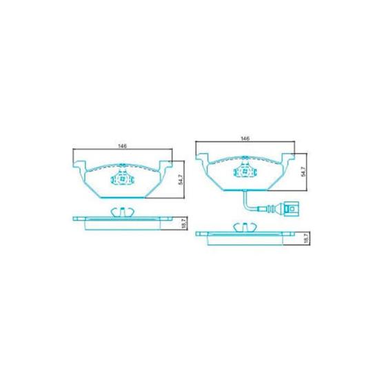 Imagem de Pastilha de Freio Dianteira Golf 1.6 / 2.0 99 / 02 Polo 1.6 02 / ... A3 1.9 96 / ... com alarme sonono