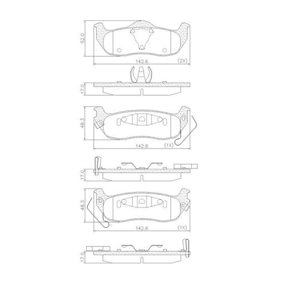 Imagem de Pastilha de Freio NA45940 Grand Cherokee 2.7 3.0 3.6 4.0 4.7 5.7 6.1 98/13 Traseira 