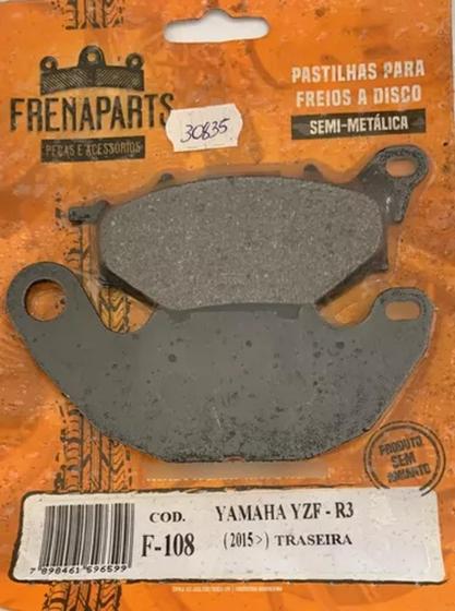 Imagem de Pastilha de freio semi-metalica frenaparts traseira yamaha yzf-r3 cod:108