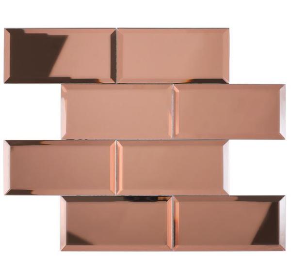 Imagem de PASTILHA DE VIDRO ESPELHO MBM03 - MIRROR BRICK CHAMPAGNE 37,6x30,5cm