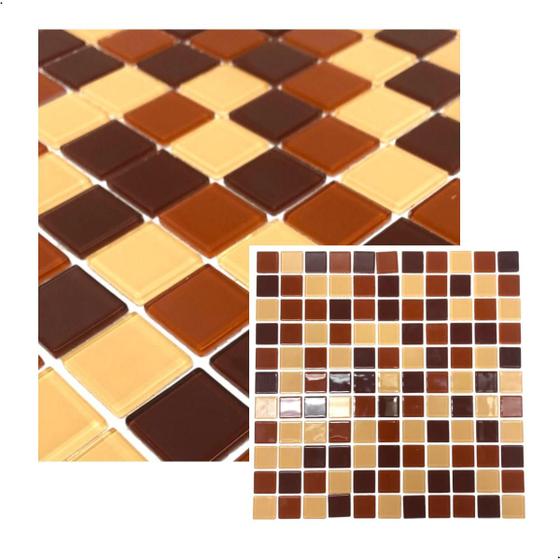 Imagem de Pastilha De Vidro Para Cozinha Banheiro Piscina Cristal Lisa Mescla 30x30cm Diversas Cores - La Bella Griffe