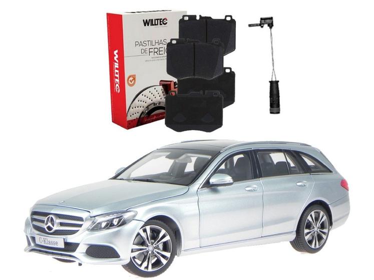 Imagem de Pastilha freio dianteiro sensor willtec original mercedes-benz c300 t-model 3.0 2015 a 2019