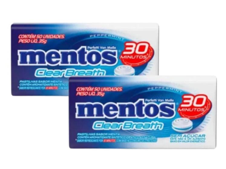 Imagem de Pastilha Mentos Clear Breath Peppermint Lata 35g - 2 un