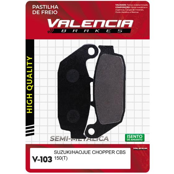 Imagem de Pastilha T Haojue Chopper150 Cbs 18 Em Diante - V103 - Valencia Brakes