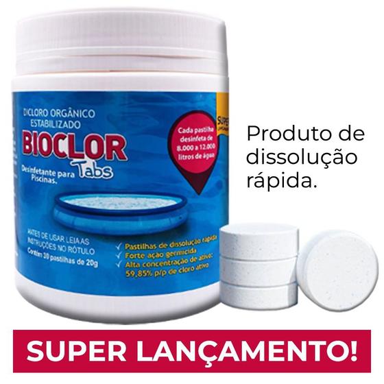 Imagem de Pastilhas Cloro p/ Piscinas Higieniza de 8.000 a 12.000 Litros Bioclor Tabs