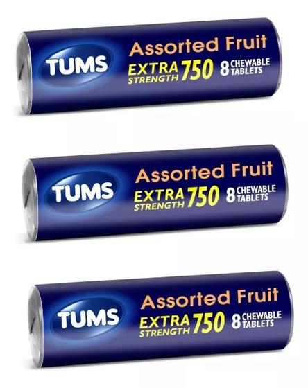 Imagem de Pastilhas Tums Antacid Extra Strength 750 Fruit -24 Unidades