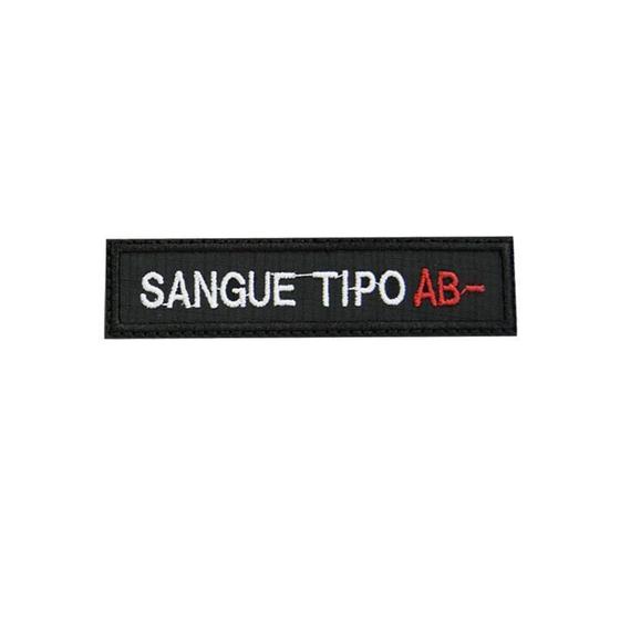 Imagem de Patch Bordado Tipo Sanguíneo Ab- Com Fecho De Contato