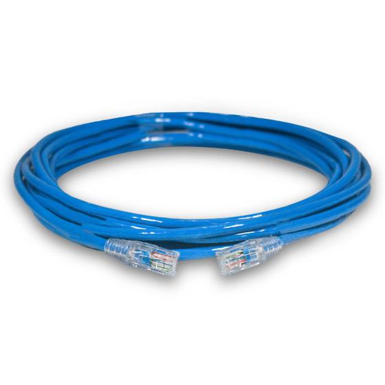 Imagem de Patch Cord Cabo de Rede CAT5e 5 Metros 5m Azul UTP Ethernet Crimpado Pronto