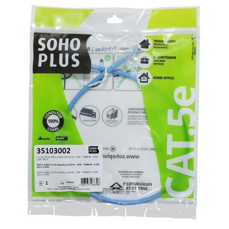 Imagem de PATCH CORD CAT.5E 0,5m AZUL SOHO PLUS 35103002 FURUKAWA