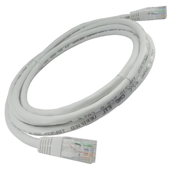 Imagem de Patch Cord Cat5e 100 Cobre 2,5m Homologado Anatel Branco