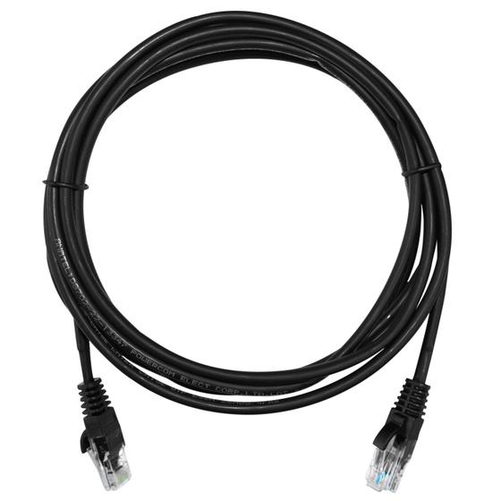 Imagem de Patch Cord Cat5e 100% Cobre 2,5m Homologado Anatel Preto