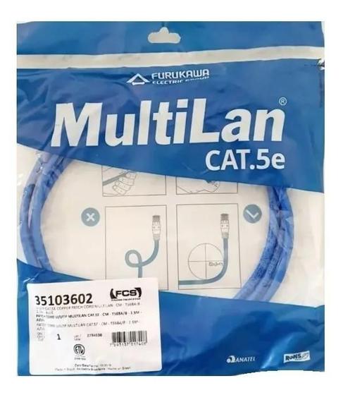 Imagem de Patch Cord cat5e 1,5m Azul Multilan Furukawa 