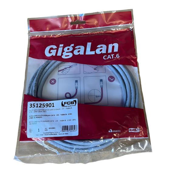 Imagem de Patch Cord F/utp Gigalan Cat.6 Mod. 351259012 2,5m Cinza