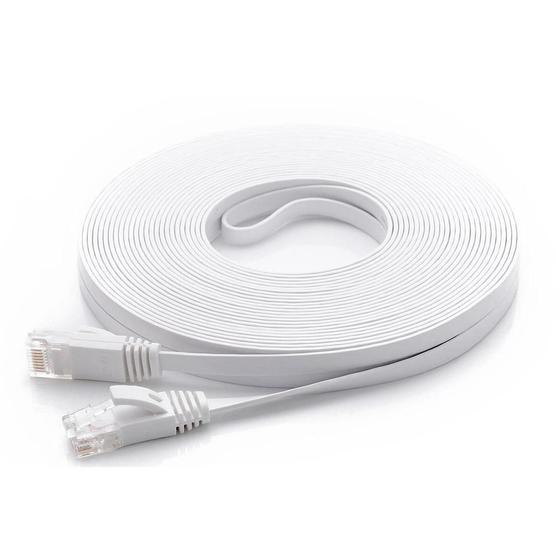 Imagem de Patch Cord Flat Cat6, 30awg, 100% Cobre, 2.5mt, Branco