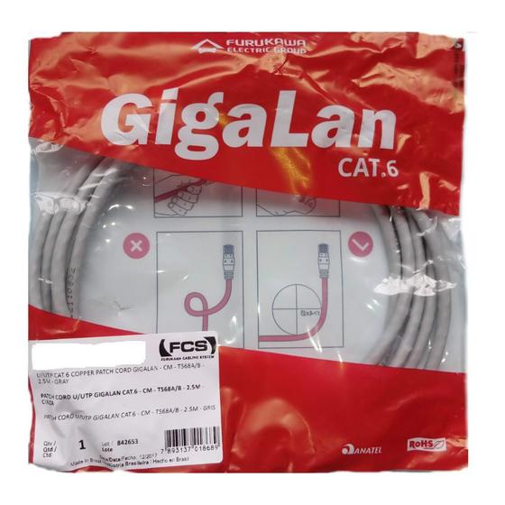 Imagem de Patch Cord Furukawa Cat6 Injetado Gigalan 1,5 Mts Original