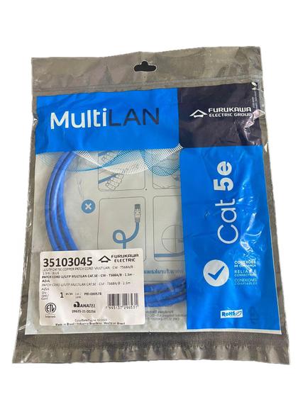Imagem de Patch Cord Furukawa Multilan Cat5e 1,5mt Azul 35103045