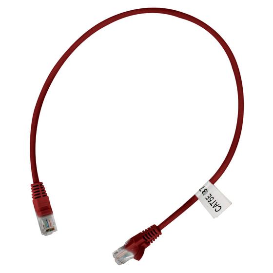 Imagem de Patch Cord UTP 0,5 Metros Cat5e Flexível 100% Cobre Homologado Anatel - Vermelho