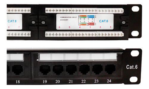 Imagem de Patch Panel 24 Portas Cat6 Rj45 Utp Rack 19 Certifica Giga