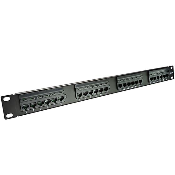Imagem de Patch Panel 24 Portas RJ45 fêmea 19" Cat5e