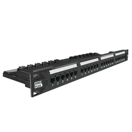 Imagem de Patch Panel CAT.5e Furukawa SohoPlus, 24 Portas, T568A/B, Com Guia - 35050438