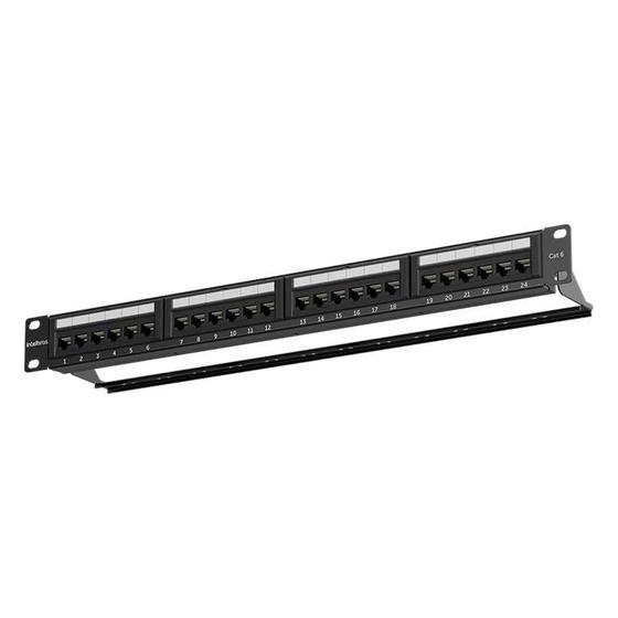 Imagem de Patch Panel CAT.5E Intelbras PP524 Impact Lan, 24 Portas - 4770037