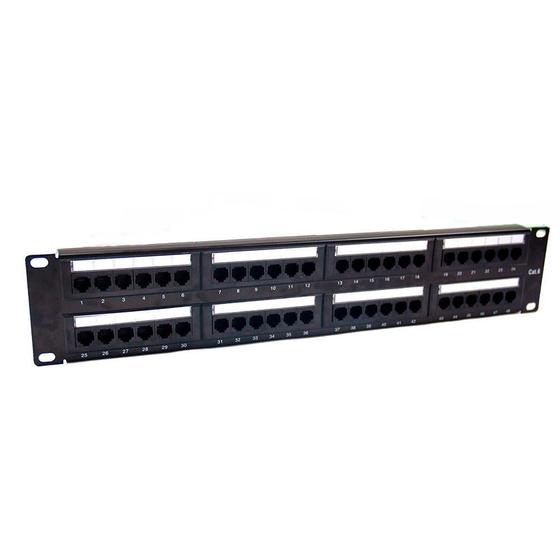 Imagem de Patch Panel Cat6 48 Portas com Guia Traseira Dupla