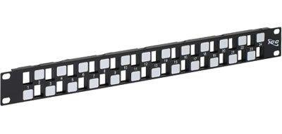 Imagem de Patch Panel ICC de 24 portas 1U Blank Keystone com montagem em rack de 19”