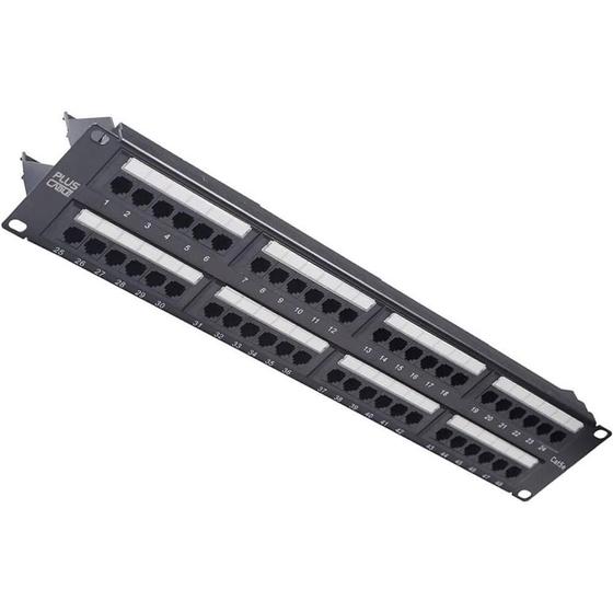 Imagem de Patch Panel Plus Cable,Cat5E,48 Portas,C/Guia,Cat.5E-La-P548