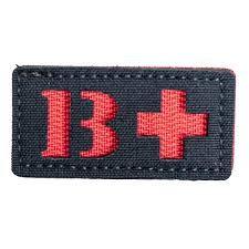 Imagem de PATCH TIPO SANGUINEO B+ Warfare c/ tiras autocolantes 6cm X 3cm