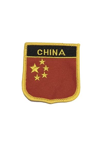 Imagem de Patche Aplique Bordado Escudo Da Bandeira Da China 6x7 cm