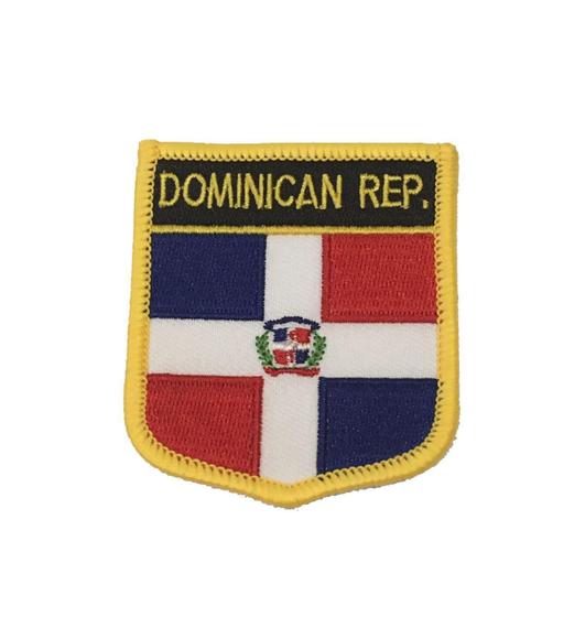 Imagem de Patche Aplique Bordado Escudo Da República Dominicana 6X7 Cm