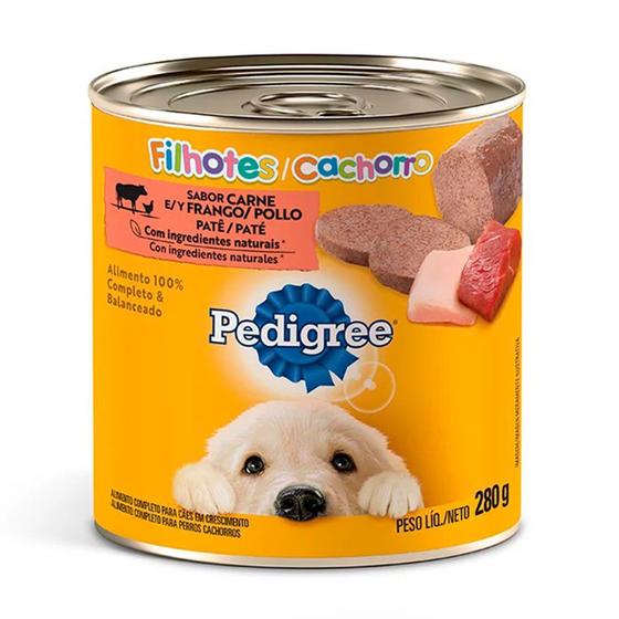 Imagem de Patê Pedigree para Cães Filhotes Sabor Carne & Frango Lata 280g