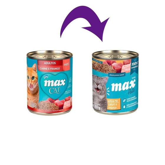 Imagem de Patê Total Max Carne e Frango para Gatos Adultos - 280 g