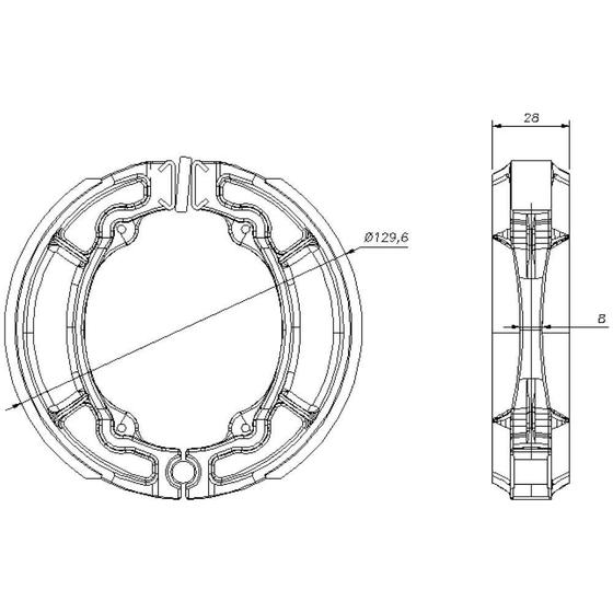 Imagem de Patim Lona Freio Cobreq Yamaha RX 180 1980-1985