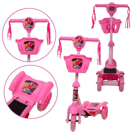 Imagem de Patinete 3 Rodas Menina Mundo de Kaboo Rosa Envio Imediato