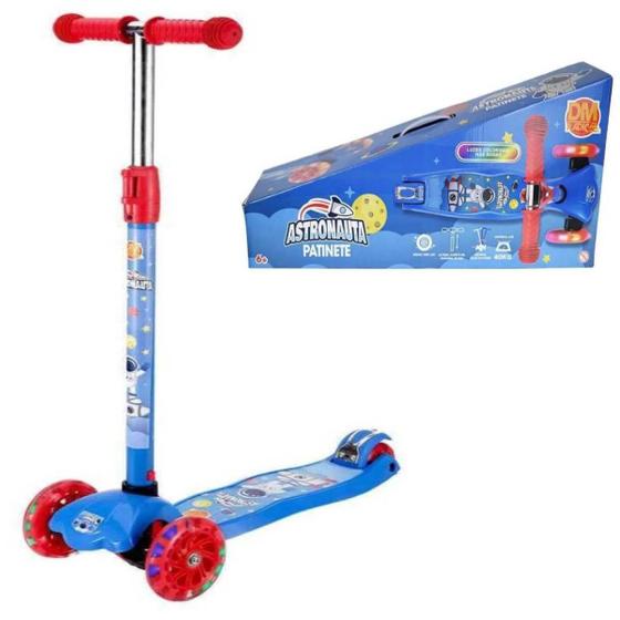 Imagem de Patinete Astronauta Infantil Ajustavel 40kg Roda Led Dm Toys