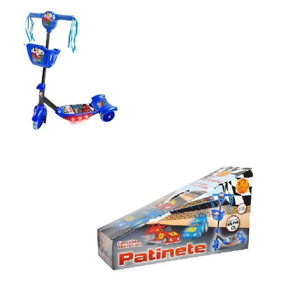 Imagem de Patinete com Cesta Azul - Corrida Divertida DMR5026 DM Toys