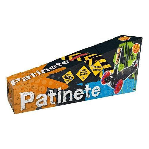 Imagem de Patinete DM Radical New Plus 3 Rodas  Preto e vermelho com Luzes