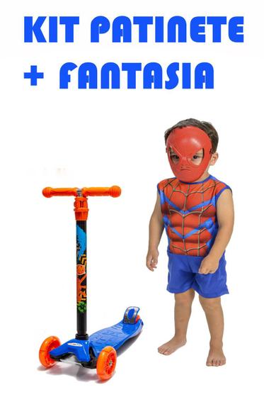 Imagem de Patinete Grande Ajuste de Tamanho Criança Super Heroi Aranha