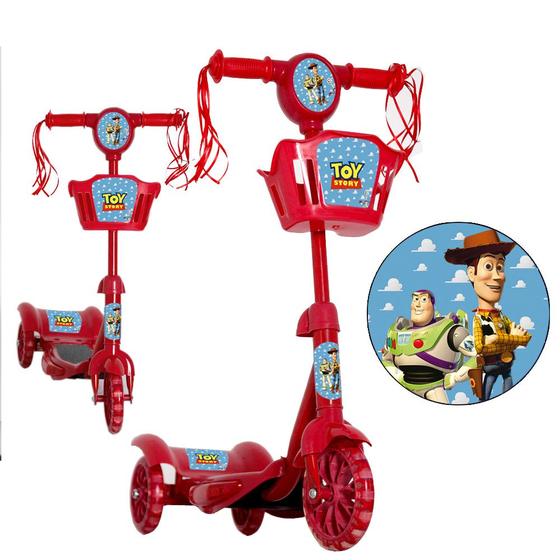 Imagem de Patinete Infantil 3 Anos Toy Story Cesta Som Luz Led Toys 2U