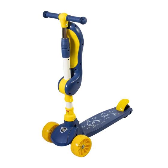 Imagem de Patinete Infantil 3 Rodas com Assento Ajustável Musical e LED Divertido