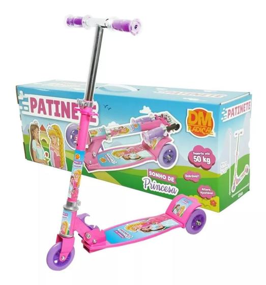 Imagem de Patinete Infantil 3 Rodas Feminino Dobrável- DM Radical