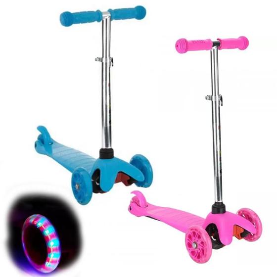 Imagem de Patinete Infantil 3 Rodas Menina Menino Spin Roller Luzes Rodinha Led Pequeno