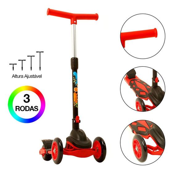 Imagem de Patinete Infantil 3 Rodas Vermelho Dobrável Power New Dmtoys