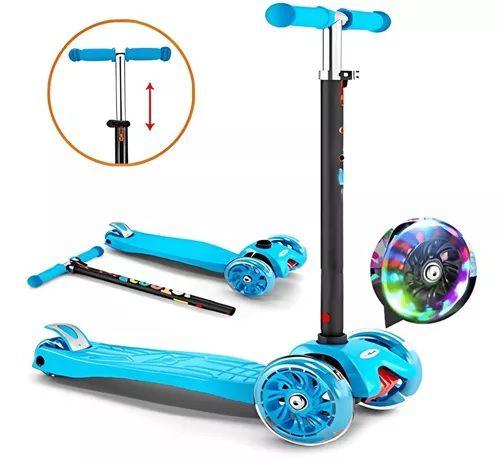 Patinete Infantil 4 Rodas em Gel com Luzes Freio Duplo Ajustável Menor preço em Patinete Infantil 4 Rodas em Gel com Luzes Freio Duplo Ajustável