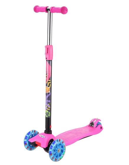 Imagem de Patinete Infantil 4 Rodas Led Altura Ajustável Scotter 40Kg