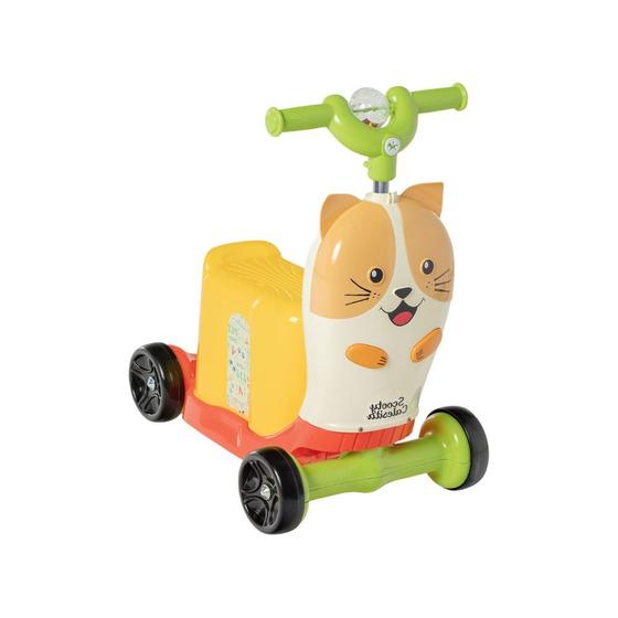 Imagem de Patinete infantil com banquinho scooty cat colorido - calesita 