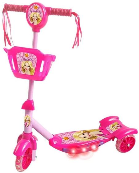 Patinete Infantil Com Cesta Rosa DMR5027 - Dm Toys Menor preço em Patinete Infantil Com Cesta Rosa DMR5027 - Dm Toys