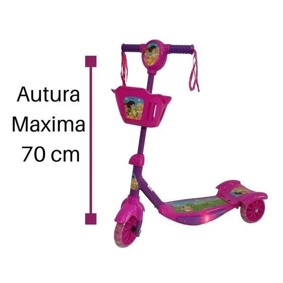 Imagem de Patinete Infantil Criança Luz Led Música 3 Rodas Azul Rosa 