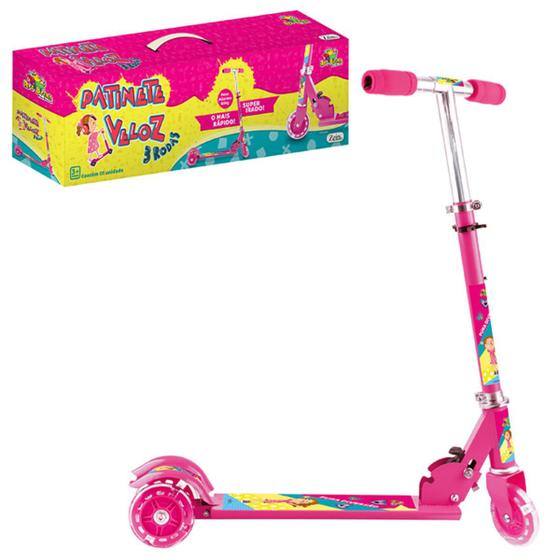 Patinete Infantil Menina Veloz 3 Rodas Com Luz Led Crianças - Art Brink ...
